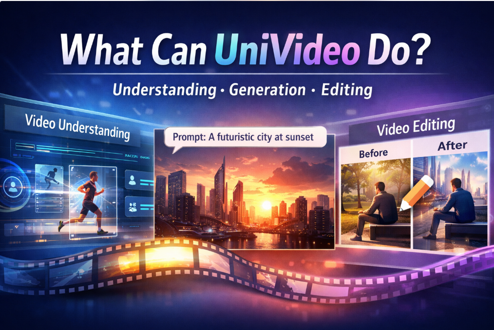 What Can UniVideo Do? Video Understanding, Generation, and Editing